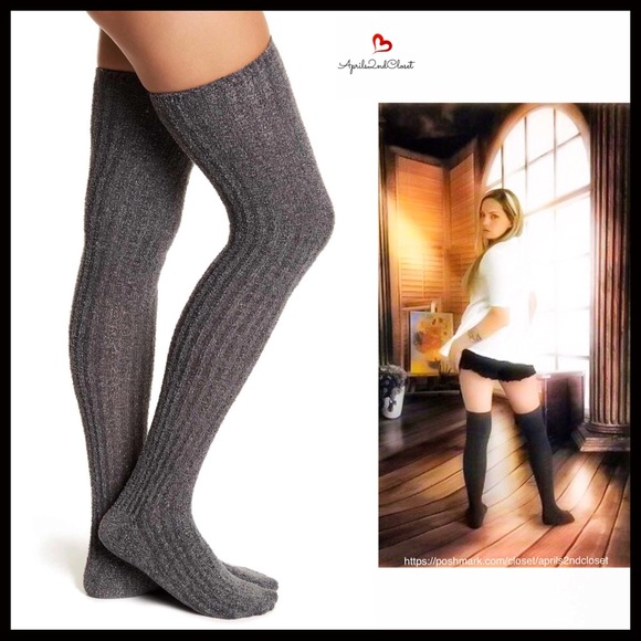 FREE PRESS TALL METALLIC OVER THE KNEE BOOT SOCKS - Picture 4 of 5